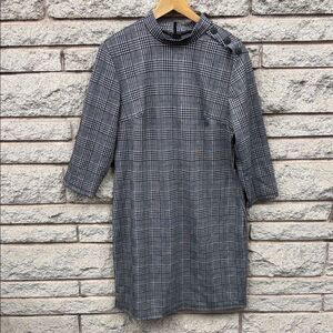Suzy Shier Gray Plaid Dress